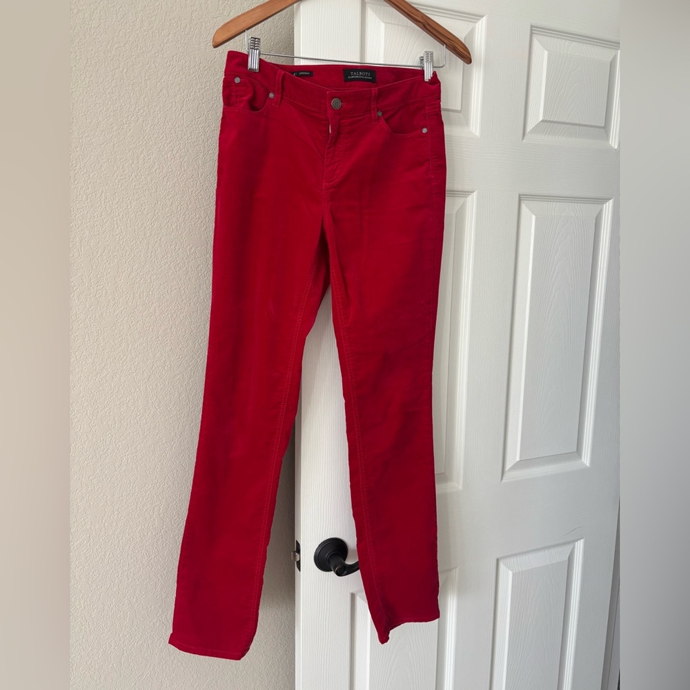 Red velvet Talbots Straight-Leg pants size 4